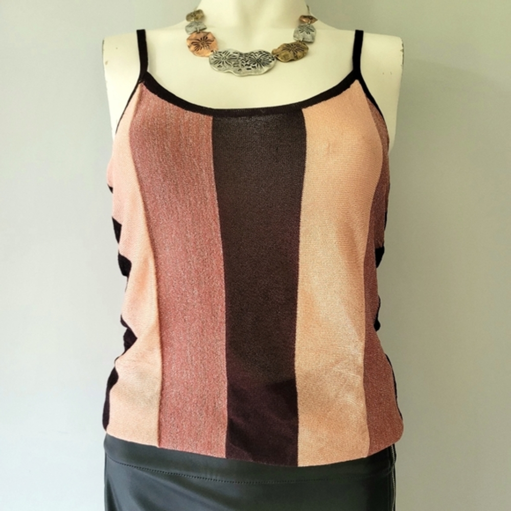 Bebe Shimmery Metallic Strappy Top Size XS